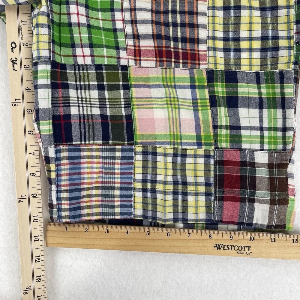 Vintage Polo Ralph Lauren Patchwork Shorts Mens 40 Indian Madras Plaid Retro